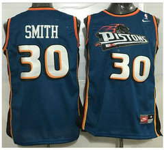 Detroit Pistons #30 Joe Smith Blue Nike Throwback Authentic Stitched NBA jersey