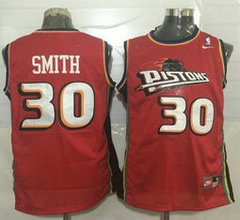 Detroit Pistons #30 Joe Smith Red Nike Throwback Authentic Stitched NBA jersey
