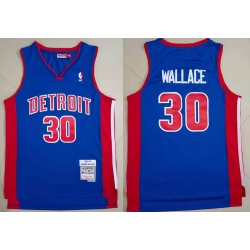 Detroit Pistons #30 Rasheed Wallace Blue 2003-04 Hardwood Classic Mitchell Ness Jersey