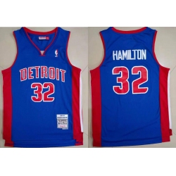 Detroit Pistons #32 Richard Hamilton Blue 2003-04 Hardwood Classic Mitchell Ness Jersey