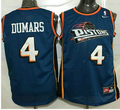Detroit Pistons #4 Joe Dumars Blue Nike Throwback Authentic Stitched NBA jersey