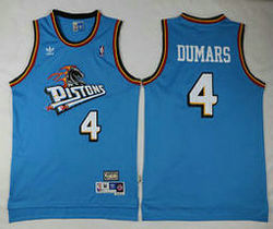 Detroit Pistons #4 Joe Dumars Light Blue Best Mesh Throwback Authentic Stitched NBA jersey
