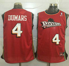 Detroit Pistons #4 Joe Dumars Red Nike Throwback Authentic Stitched NBA jersey