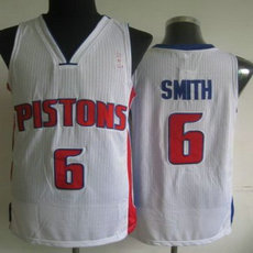 Detroit Pistons #6 Josh Smith White Revolution 30 Authentic Stitched NBA jersey