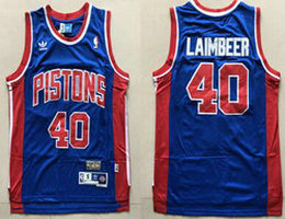Detroit Pistons Bill Laimbeer Blue Mesh Throwback Authentic Stitched NBA jersey