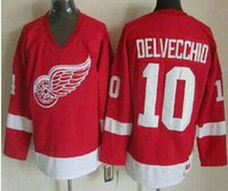 Detroit Red Wings #10 Alex Delvecchio Red CCM Throwback Stitched NHL Jersey