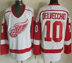 Detroit Red Wings #10 Alex Delvecchio White CCM Throwback Stitched NHL Jersey