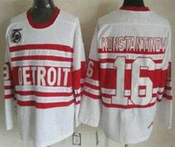 Detroit Red Wings #16 Vladimir Konstantinov White throwback CCM Authentic Stitched NHL Jersey