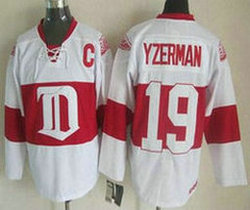 Detroit Red Wings #19 Steve Yzerman White Winter Classic Throwback Authentic Stitched NHL Jersey