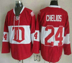 Detroit Red Wings #24 Chris Chelios Red Winter Classic Throwback Authentic Stitched NHL jerseys