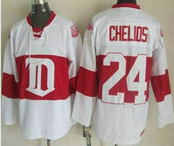 Detroit Red Wings #24 Chris Chelios White Winter Classic Throwback Authentic Stitched NHL Jersey