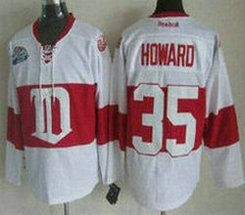 Detroit Red Wings #35 Jimmy Howard White Winter Classic Throwback With the patch Authentic Stitched NHL Jersey