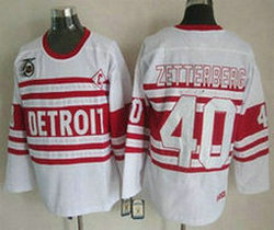 Detroit Red Wings #40 Henrik Zetterberg 75th White Authentic Stitched NHL jerseys