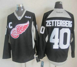 Detroit Red Wings #40 Henrik Zetterberg Black Practice Authentic Stitched NHL Jersey