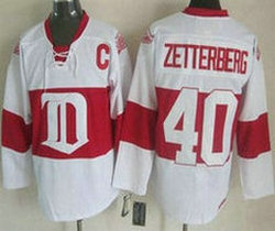Detroit Red Wings #40 Henrik Zetterberg White Winter Classic Throwback Authentic Stitched NHL Jersey