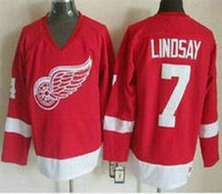 Detroit Red Wings #7 Ted Lindsay Red CCM Throwback Stitched NHL Jersey