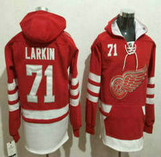 Detroit Red Wings #71 Philip Larkin Red Authentic Stitched NHL Hoodies