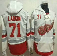 Detroit Red Wings #71 Philip Larkin White Authentic Stitched NHL Hoodies
