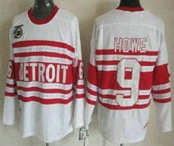 Detroit Red Wings #9 Gordie Howe White CCM Throwback 75TH Stitched NHL Jersey