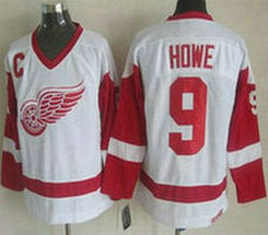 Detroit Red Wings #9 Gordie Howe White CCM Throwback Stitched NHL Jersey