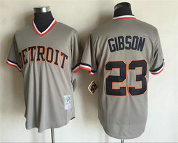Detroit Tigers #23 Kirk Gibson Grey Pullover Throwback Stitched MLB Jersey