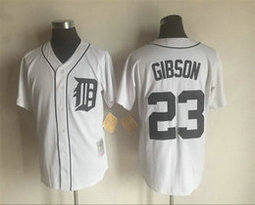 Detroit Tigers #23 Kirk Gibson white throwback Authentic Stitched MLB Jersey 2