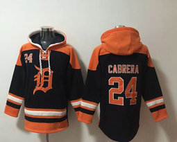 Detroit Tigers #24 Miguel Cabrera Black MLB Stitched Hoodies