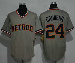 Detroit Tigers #24 Miguel Cabrera Grey Pullover Throwback Stitched MLB Jersey