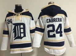 Detroit Tigers #24 Miguel Cabrera White Hooded Jersey