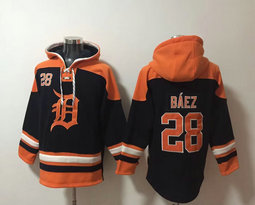 Detroit Tigers #28 Javier Baez Black MLB Stitched Hoodies