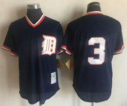 Detroit Tigers #3 Alan Trammell Blue Pullover Throwback Stitched MLB Jersey