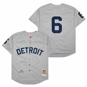 Detroit Tigers #6 Al Kaline Grey Pullover 1968 Throwback Authentic Stitched MLB Jersey