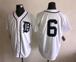 Detroit Tigers #6 Al Kaline White no name Throwback Authentic Stitched MLB Jersey