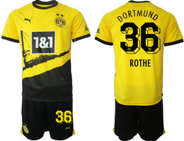 Dortmund 2023-24 #36 ROTHE Home Soccer Club Jersey