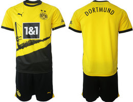 Dortmund 2023-24 Blank Home Soccer Club Jersey