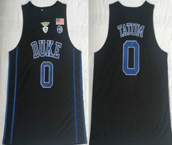 Duke Blue Devils #0 Jayson Tatum Black V Neck College Basketball Jerseys