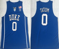 Duke Blue Devils #0 Jayson Tatum Blue V Neck College Basketball Jerseys