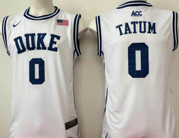 Duke Blue Devils #0 Jayson Tatum White Round collar College Basketball Jerseys