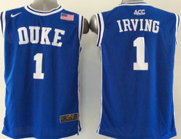 Duke Blue Devils #1 Kyrie Irving Blue Round collar College Basketball Jerseys
