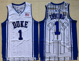 Duke Blue Devils #1 Kyrie Irving White V Neck College Basketball Jersey