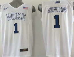 Duke Blue Devils #1 Kyrie Irving White V Neck College Basketball Jerseys