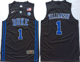 Duke Blue Devils #1 Zion Williamson Black V Neck College Basketball Jersey