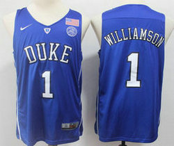 Duke Blue Devils #1 Zion Williamson Blue V Neck College Basketball Jerseys