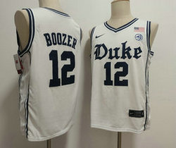 Duke Blue Devils #12 Cameron Boozer White Blood Battle Edition College Basketball Jersey
