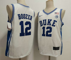 Duke Blue Devils #12 Cameron Boozer White College Basketball Jerseys