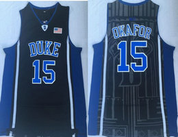 Duke Blue Devils #15 Jahlil Okafor Black College Basketball stitched Jersey