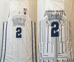 Duke Blue Devils #2 Cameron Reddish White College Basketball Jersey