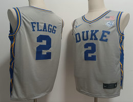 Duke Blue Devils #2 Cooper Flagg Gray Stitched Jersey