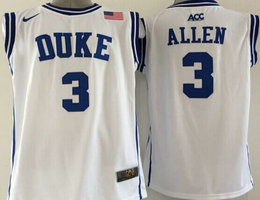 Duke Blue Devils #3 Grayson Allen White Round collar College Basketball Jerseys