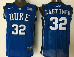 Duke Blue Devils #32 Christian Laettner Blue College Basketball Jersey
